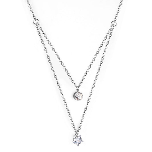 Necklace With Rhinestones For Women Cubic Zirconia Luxury Star Charm Fish Tail Collar For Girls