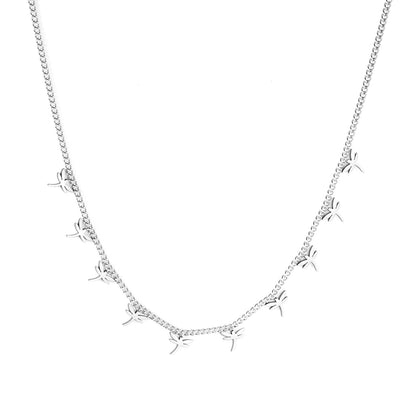 Bohemia Star Collier Elegant Stainless Steel Jewelry Flash Women's Chains Necklaces Office Lady Collars