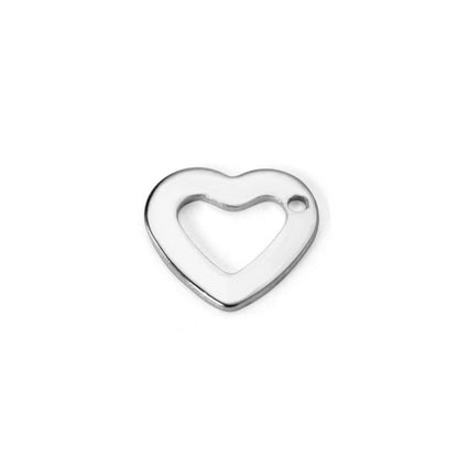 ASON 100 Pcs/Lots Heart Charm Hollow Out With Holes 316L Stainless Steel Pendant For Necklace Bracelet Jewelry Making Supplies
