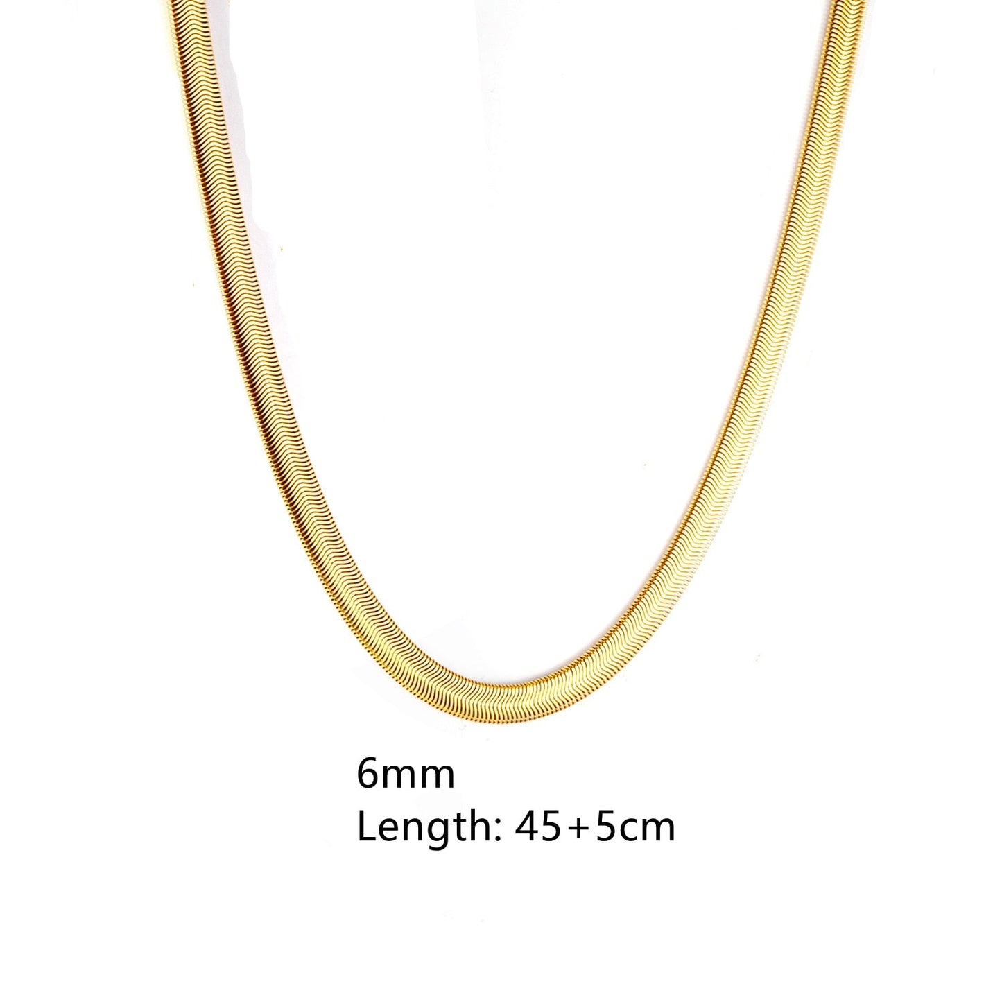ASON Stainless Steel Twist Snake Fat Snake Blade Chain Necklace Gold Color For Women Men For DIY Fashion Jewelry Making Support