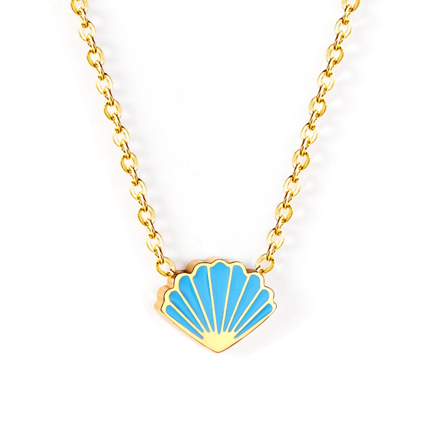 Rainbow Candy Pendant Necklace Women Stainless Steel Jewelry Wholesale Shell Fashion Pendant For Christmas Gifts