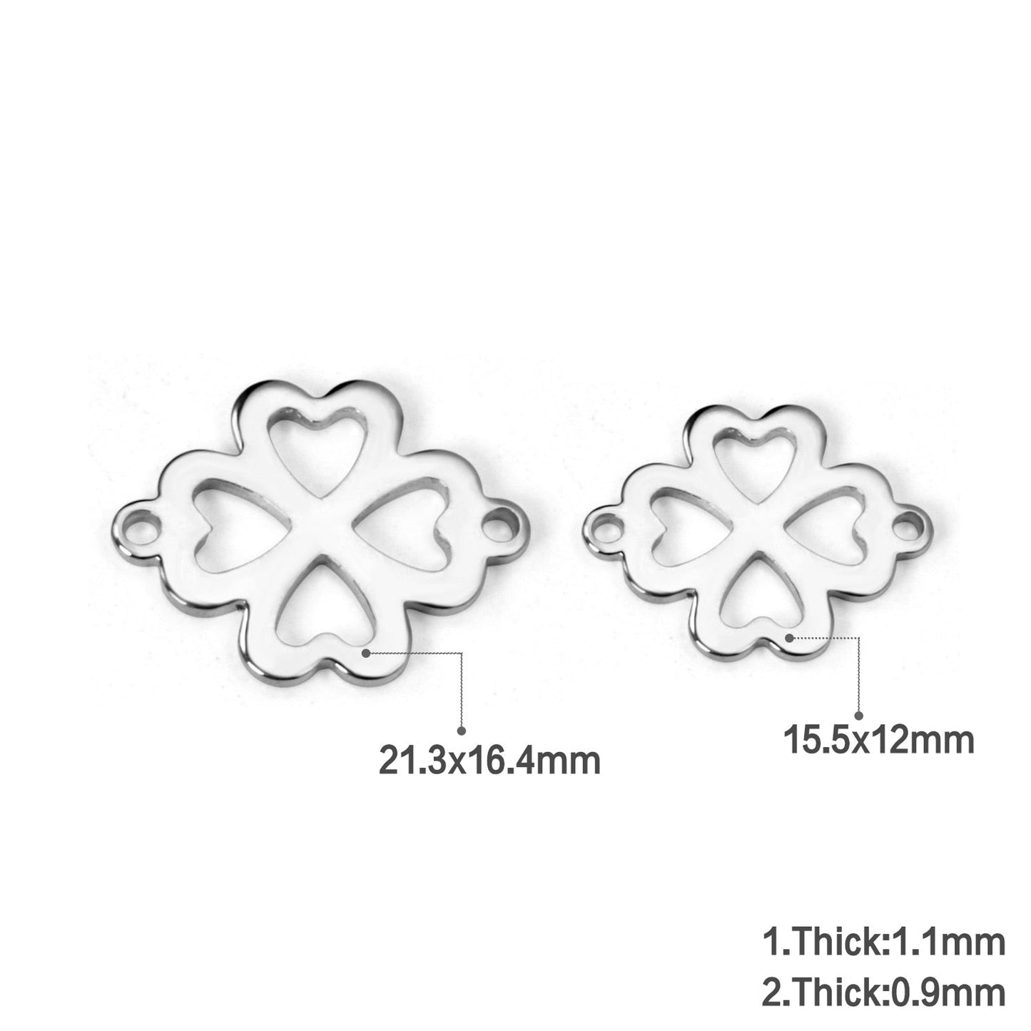 ASON 100pcs/Lot  Stainless Steel Charms Gold Silver Color Flower Shape Pendants For Necklaces DIY Jewelry Wholesale Accessories