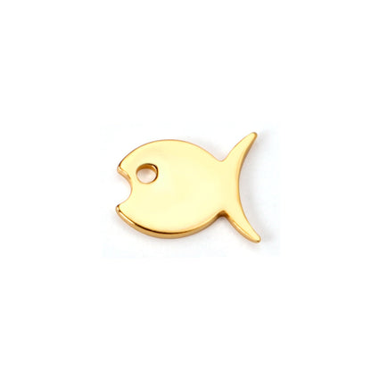 ASON 100 Pcs/Lot Small Fish Lovely Charm 316L Stainless Steel Gold Silver Color For Necklace Bracelet Jewelry Making Supplies