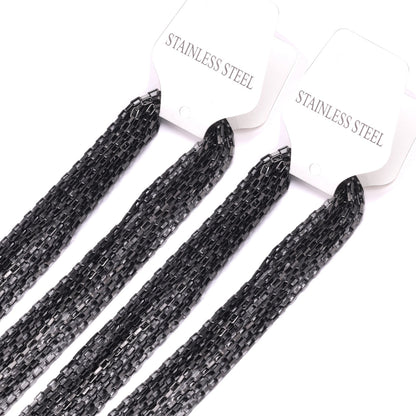 ASON 10pcs/Lots Long Necklace Women Collar 2MM Gold Black Rose Silver Color Stainless Steel Box Chains Necklaces Wholesale