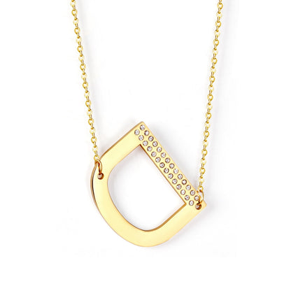 Stainless Steel Zircon Pendants Necklaces Gold Color Letter Necklace Chains Accessories Collars Choker Wholesale