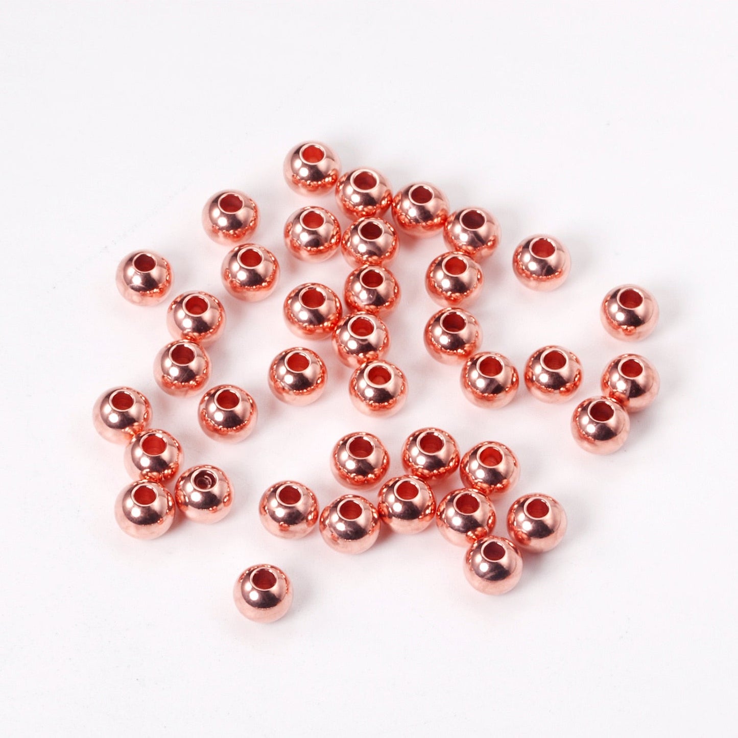 ASON 100Pcs/Lot 316L Stainless Steel Spacer Beads Loose Ball Silver Gold Rose Gold Color DIY Necklace Bracelet Jewelry Making