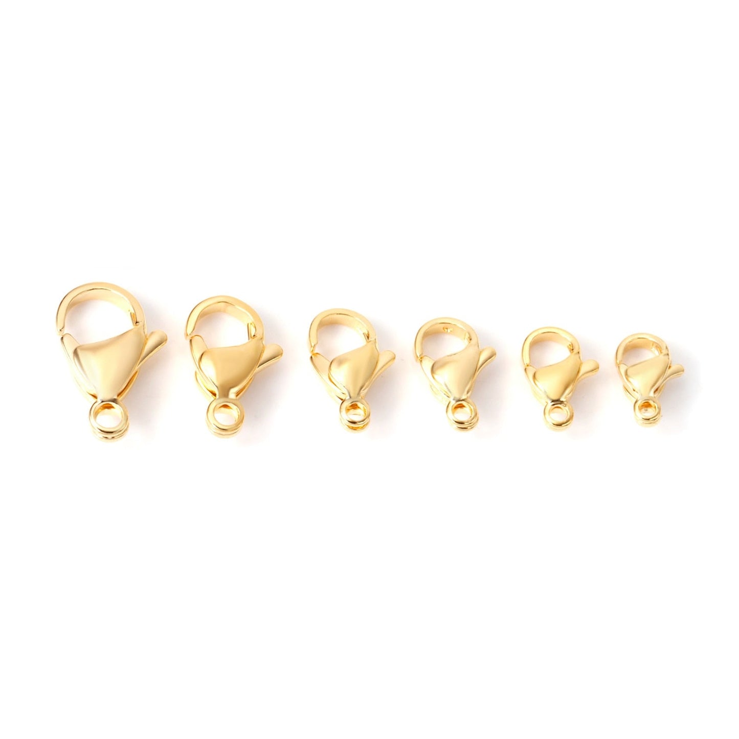 ASON 100Pcs/Lot Gold/Silver Color Stainless Steel Lobster Clasp Hooks Necklace Bracelet Accessories For Jewelry Making Supplies