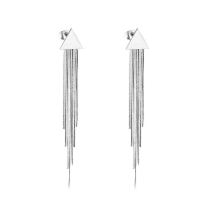 Vestido Jewelry Korean Style Wedding Tassel Drop Earrings Women Stainless Steel Dangle Earings Christmas Pendientes