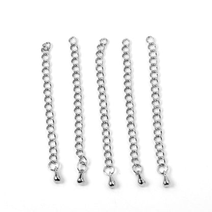 ASON 10pcs/lot Stainless Steel Chain Connector 5mm Lengthen The Chain Gold Silver Color Bracelet Necklace DIY Jewelry Accessory
