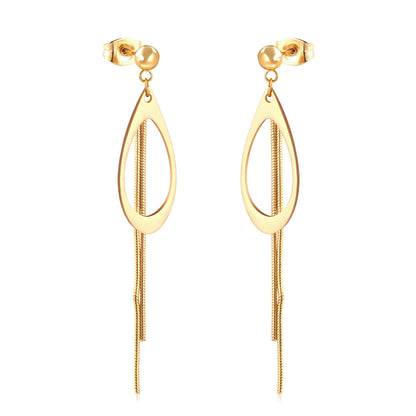 Vestido Jewelry Korean Style Wedding Tassel Drop Earrings Women Stainless Steel Dangle Earings Christmas Pendientes