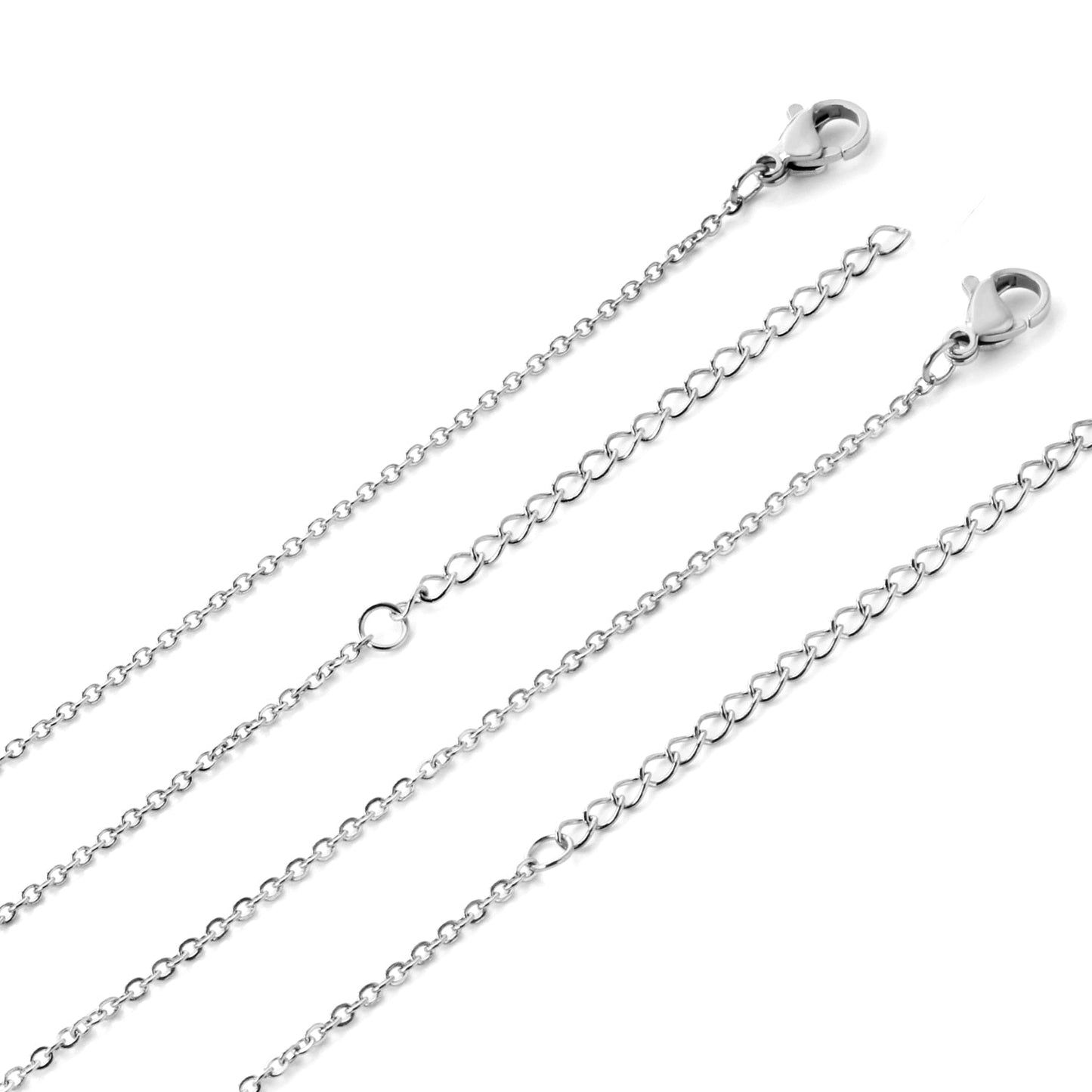 ASON 10Pcs/lot Stainless Steel 45cm+5cm Extension Chain Link Ladies Necklace Jewelry Accessories Gold Silver Color Long Necklace