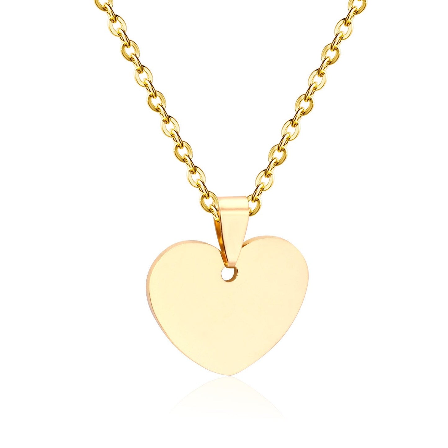 Gothic Fashion Gold Heart Pendant Necklace For Men Women Jewelry Stainless Steel Chain Necklaces Collares Collier