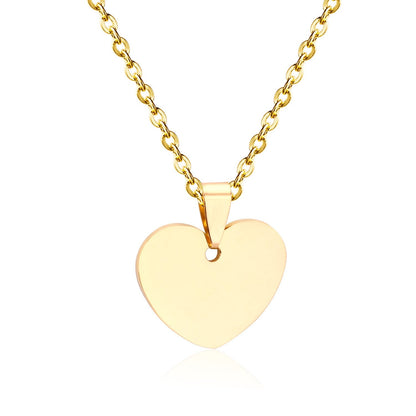 Gothic Fashion Gold Heart Pendant Necklace For Men Women Jewelry Stainless Steel Chain Necklaces Collares Collier