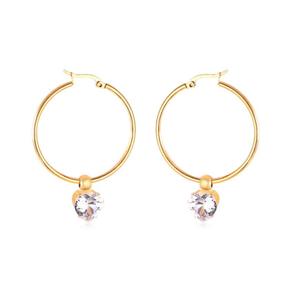 Stainless Steel 2020 Hoop Zircon Earrings Circle Hoop Korean Earring Set For Women Fashion Jewelry aretes de mujer