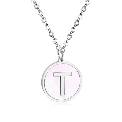 New and Hot 316L Stainless Steel Alphabet Pendant Necklace 26 Letters A-Z Choker Necklaces Jewelry