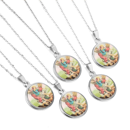 Vintage Jewelry Stainless Steel Blessed Virgin Mary Necklaces Pendants Wholesale-105701G