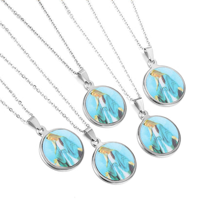Hot Sale Stainless Steel Blessed Mary Pendants Necklace Jewelry-105601G