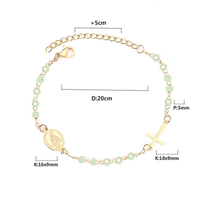 ASON Female Adjustable Extender Chains Bracelets Classic Style Black/Red/Pink/Blue Crystal Beaded Bracelets Women Curb Gift
