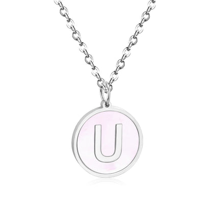 New and Hot 316L Stainless Steel Alphabet Pendant Necklace 26 Letters A-Z Choker Necklaces Jewelry