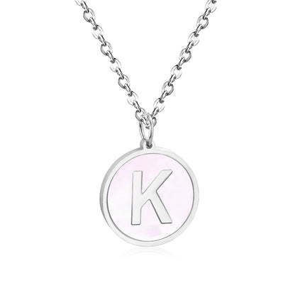 New and Hot 316L Stainless Steel Alphabet Pendant Necklace 26 Letters A-Z Choker Necklaces Jewelry