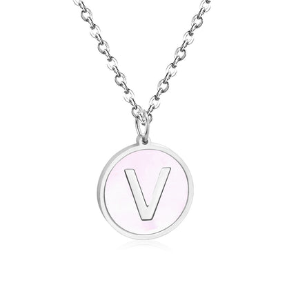 New and Hot 316L Stainless Steel Alphabet Pendant Necklace 26 Letters A-Z Choker Necklaces Jewelry