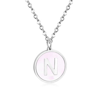 New and Hot 316L Stainless Steel Alphabet Pendant Necklace 26 Letters A-Z Choker Necklaces Jewelry
