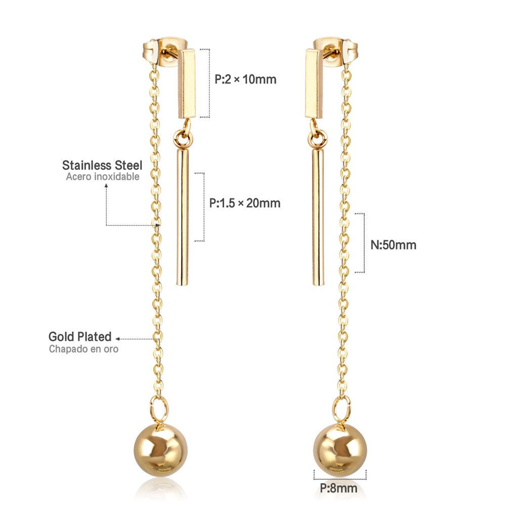 ASON Long Line Link Chain Imitation Pearl Dangle Earrings for Women Gold Color Cross Earrings Female Bijoux Pendientes