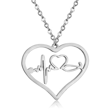 Newest Shape Stainless Steel Heart Pendant Necklace For Men/Women Choker Link Chain Necklace Naszyjnik Jewelry Gift