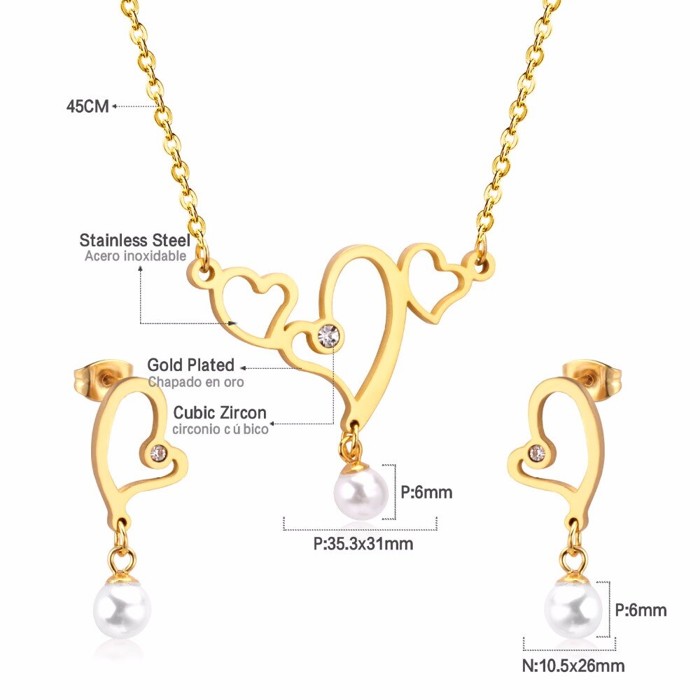 Hot Imitation Pearl Wedding necklace earring set Bridal jewelry set for women Elegant Party Gift Fashion Costume