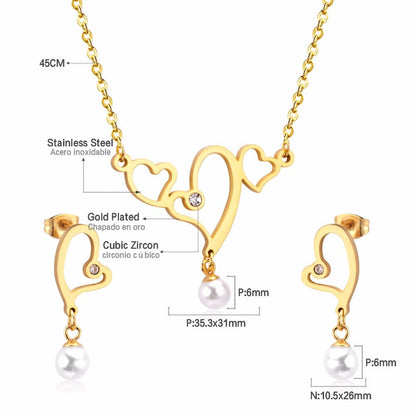 Hot Imitation Pearl Wedding necklace earring set Bridal jewelry set for women Elegant Party Gift Fashion Costume