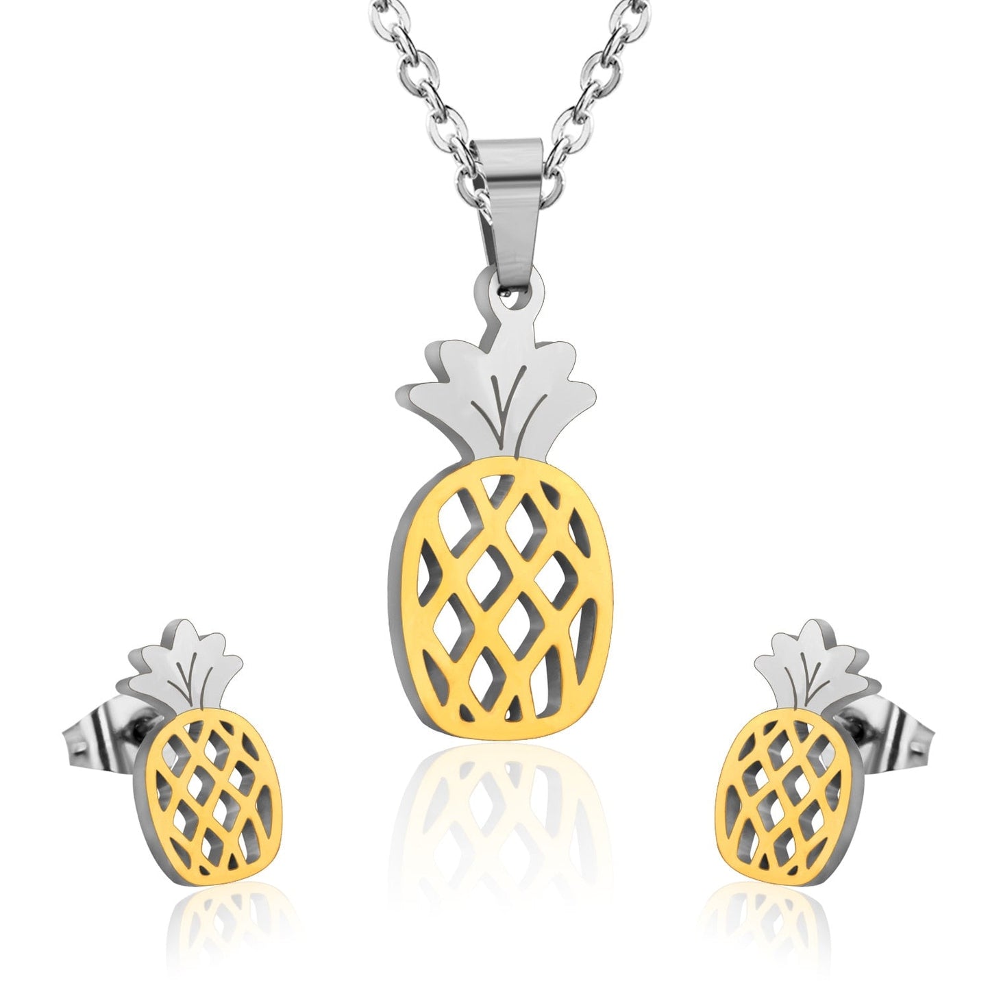 Hot Sale Stainless Steel Bridal African Dubai Jewelry Set For Women Girls Fruit Necklace Earring Jewellery set
