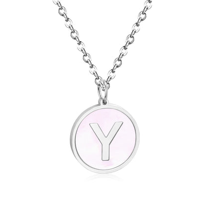 New and Hot 316L Stainless Steel Alphabet Pendant Necklace 26 Letters A-Z Choker Necklaces Jewelry