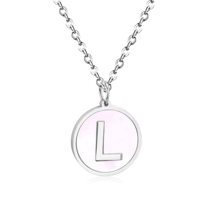 New and Hot 316L Stainless Steel Alphabet Pendant Necklace 26 Letters A-Z Choker Necklaces Jewelry