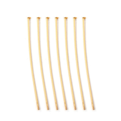 ASON 100 Pcs/Lots Flat Head Needle Stainless Steel Pin Head Pins Gold Color Head Pins For Jewelry Findings Making DIY Needles