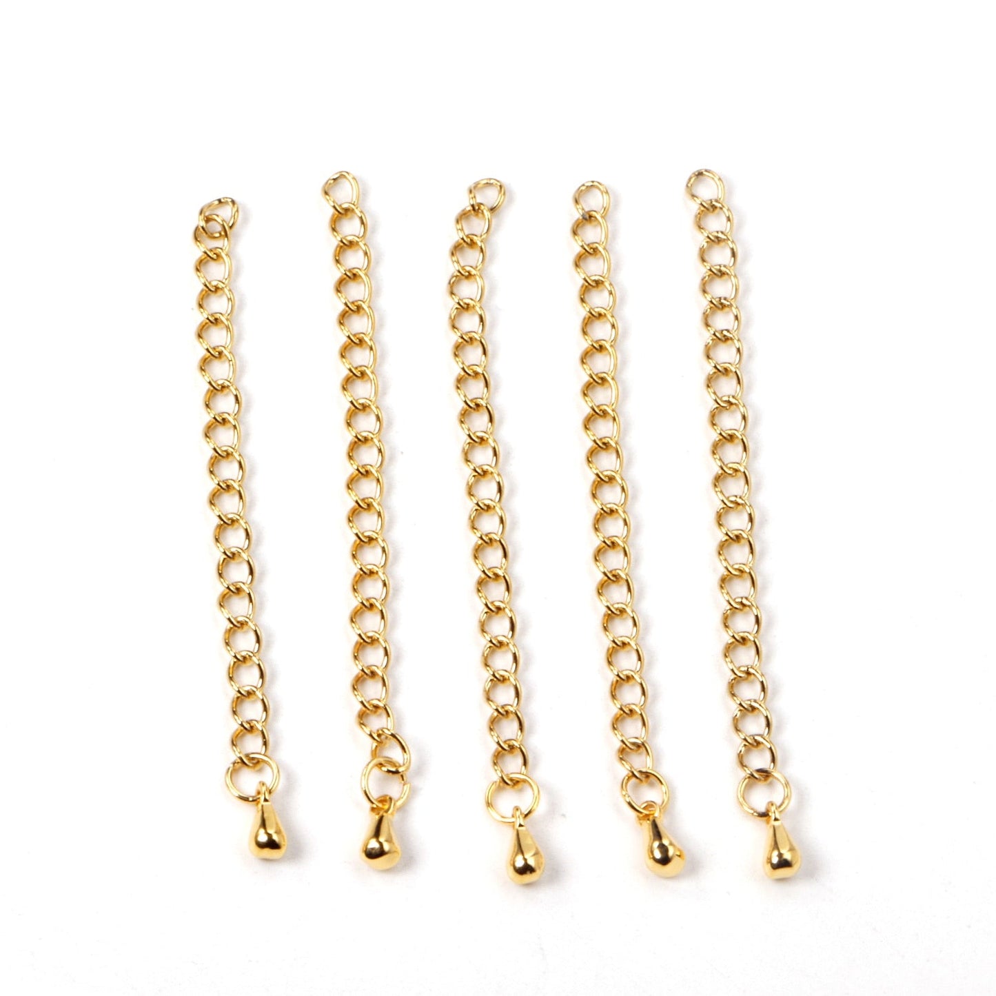ASON 10pcs/lot Stainless Steel Chain Connector 5mm Lengthen The Chain Gold Silver Color Bracelet Necklace DIY Jewelry Accessory