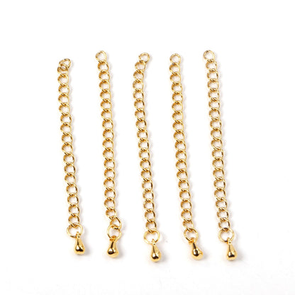 ASON 10pcs/lot Stainless Steel Chain Connector 5mm Lengthen The Chain Gold Silver Color Bracelet Necklace DIY Jewelry Accessory