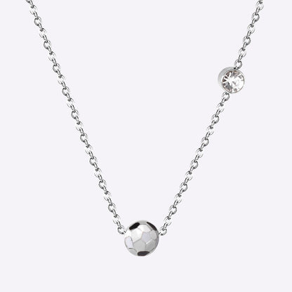 Mix Color Butterfly Football Stainless Steel Pendant Necklace For Women Free Chain With Crystal Necklace Jewellry