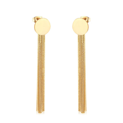 Vestido Jewelry Korean Style Wedding Tassel Drop Earrings Women Stainless Steel Dangle Earings Christmas Pendientes