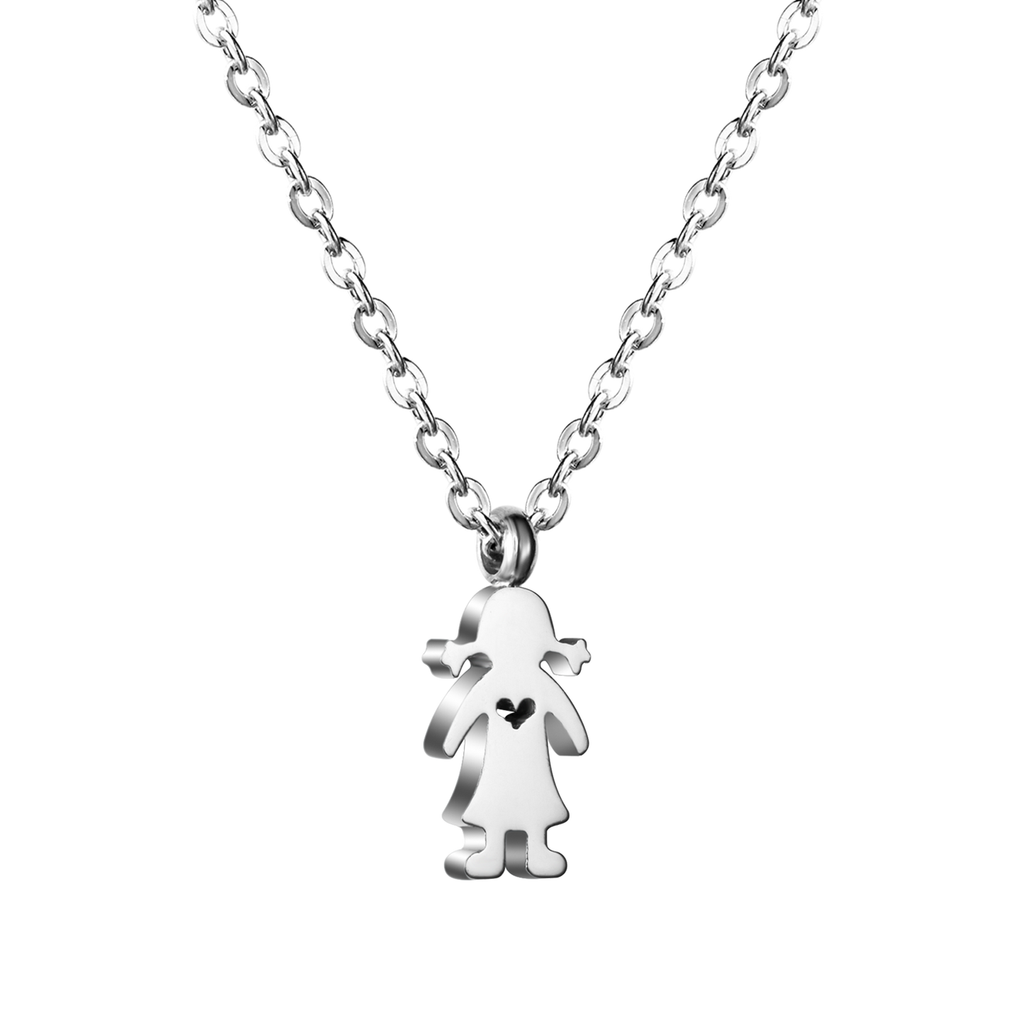 Girl Pendant Gothic Stainless Steel Necklaces For Women Trendy Jewelry Gold Plated Chain Necklace collier Friends