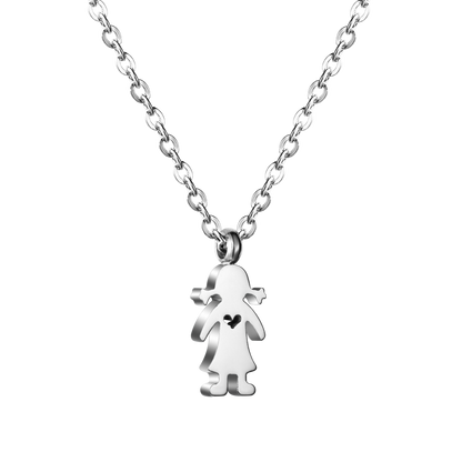 Girl Pendant Gothic Stainless Steel Necklaces For Women Trendy Jewelry Gold Plated Chain Necklace collier Friends