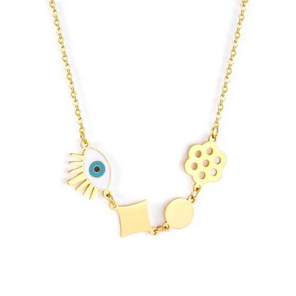 Blue Turkish Eyes Jewelry Evil Eyes Necklaces For Woman Stainless Steel Choker Fashion Aesthetic Eyes Strange Thing
