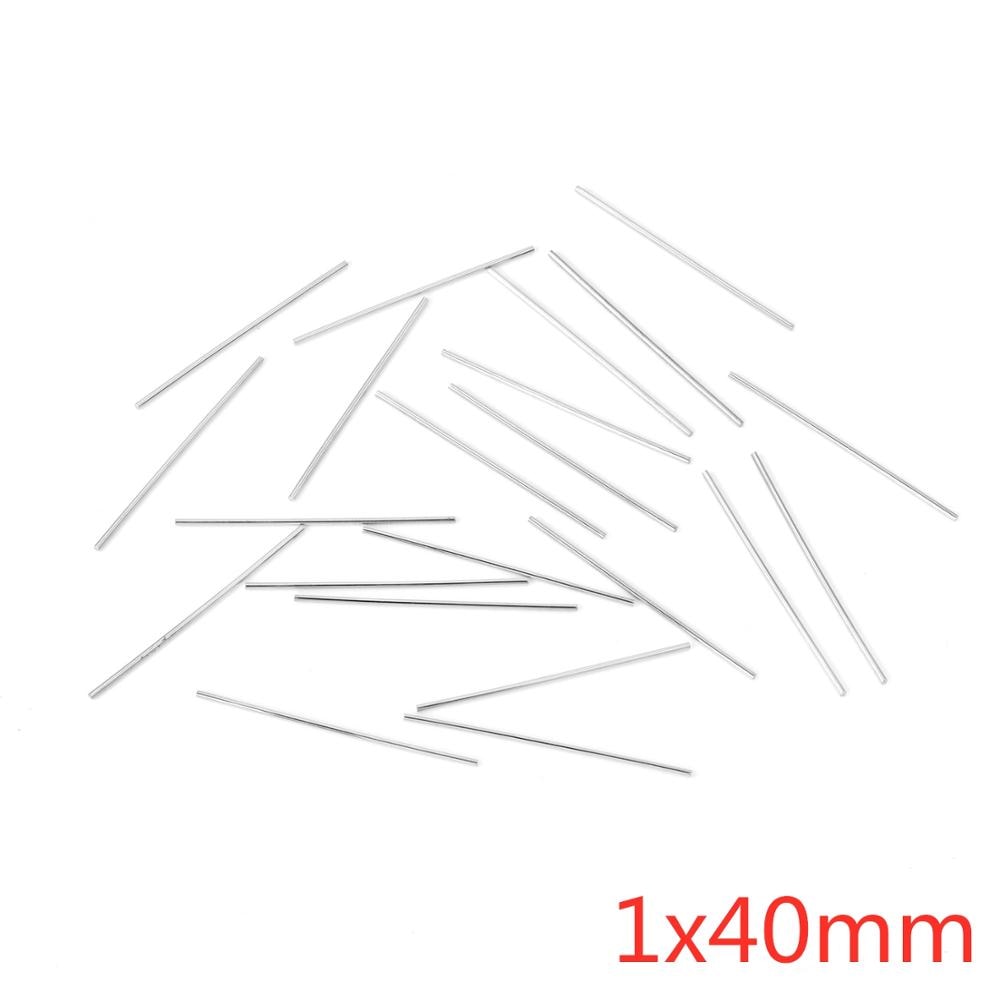 ASON 100pcs/lot Stainless Steel Bar Metal Rod Charm Accessories for DIY Jewelry Making Supplies