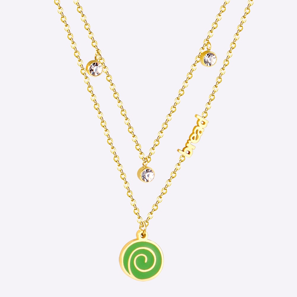 New Arrival Vegetable Food Cartoon Double Chain Pendant Necklace For Girls Fashion Chain Jewellry Necklace choker