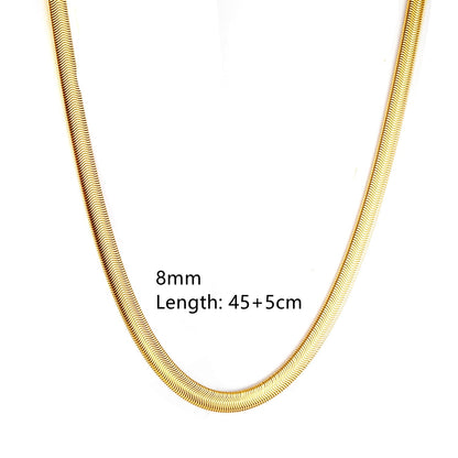 ASON Stainless Steel Twist Snake Fat Snake Blade Chain Necklace Gold Color For Women Men For DIY Fashion Jewelry Making Support