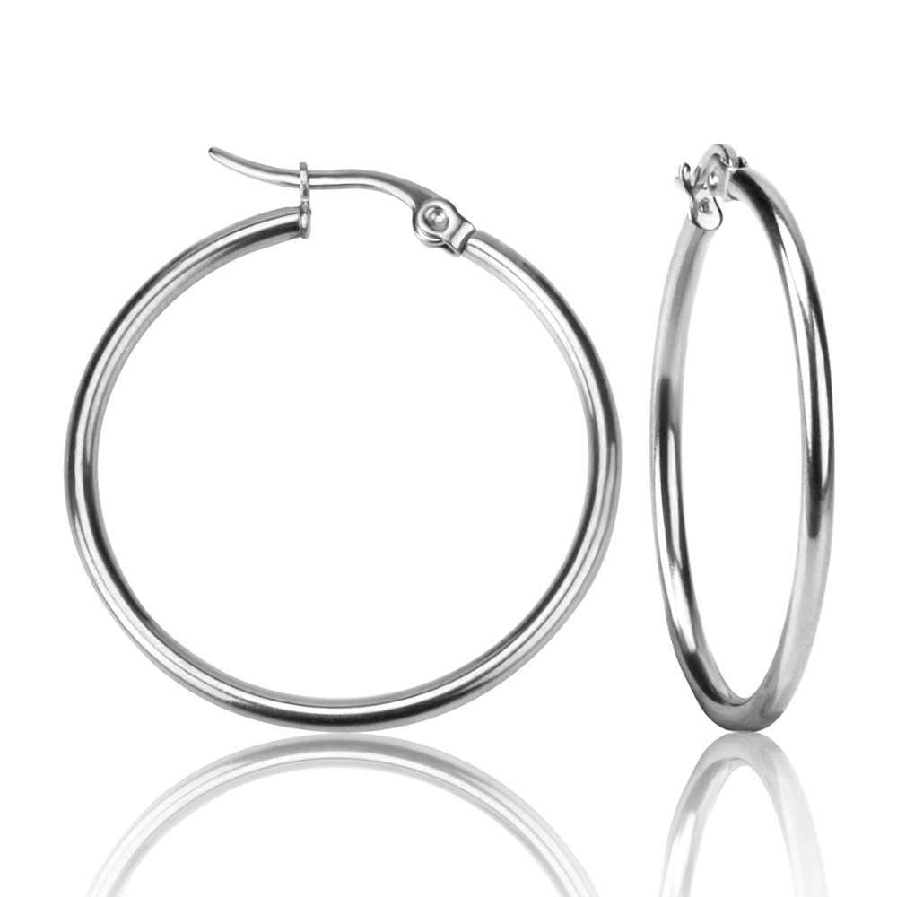 Gold Color Stainless Steel Hoop Earrings For Women Men Big/Small Circle Round Ear Jewelry Bijoux Acier Inoxidable