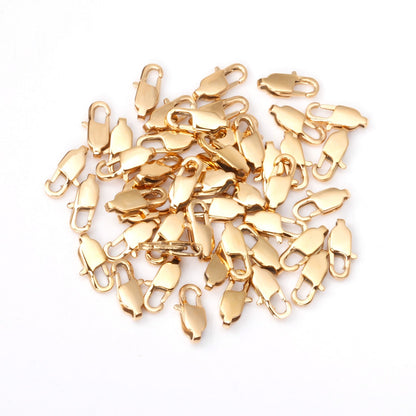 ASON 50/pcs Gold/Silver Color Stainless Steel Lobster Clasp for Necklace Bracelet Findings Connector DIY Jewelry Making Supplies