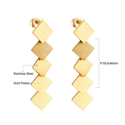 korean style Drop Square Round Earing Stainless Steel 2020 Dangle Earrings Set For Women Fashion Jewelry Party Gift
