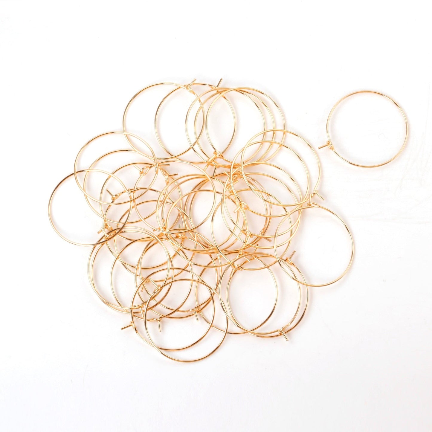 ASON 100pcs/lot Gold/Silver Color Big Circle Earring Hoops Stainless Steel Earring Clasps Metal Ring for Jewelry Making Supplies