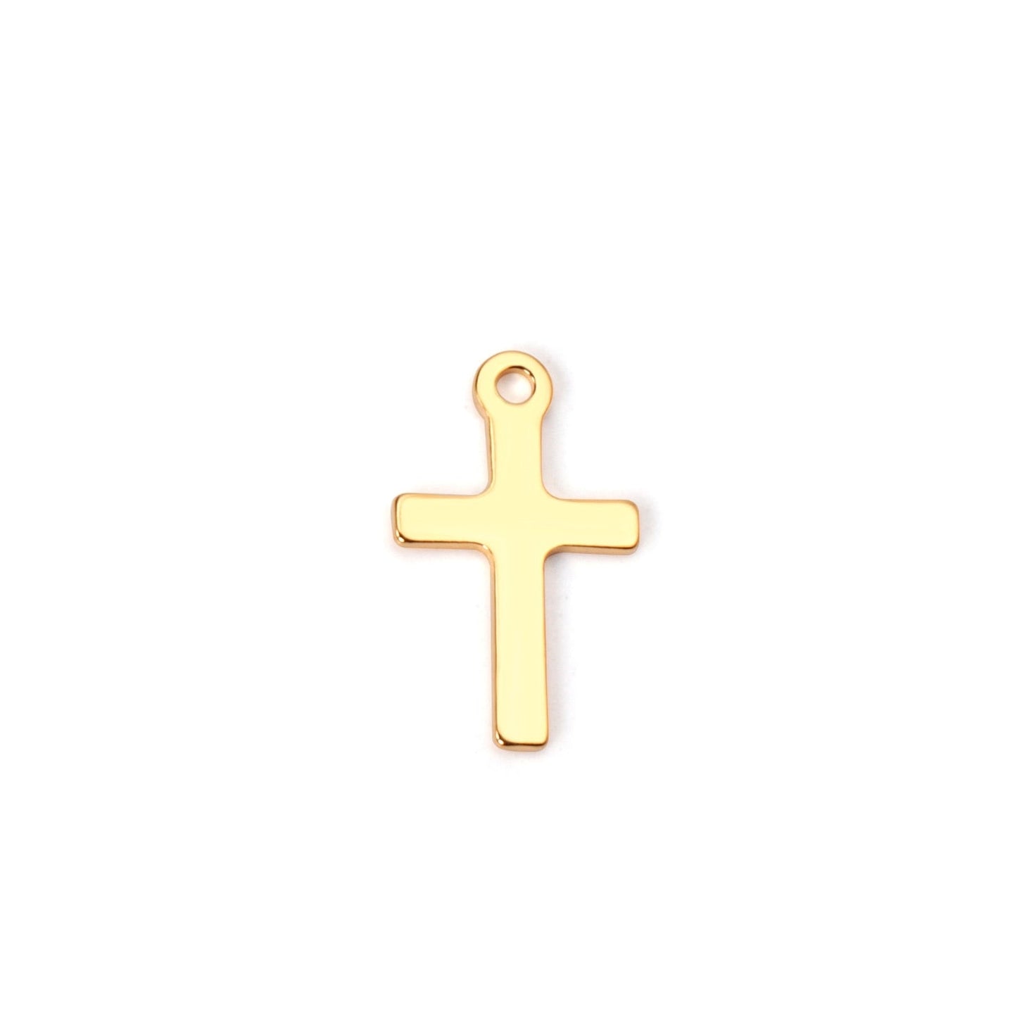 ASON 100Pcs/Lots Cross Charms 316L Stainless Steel Religious Pendant Gold Silver Color For Necklace DIY Jewelry Making Supplies