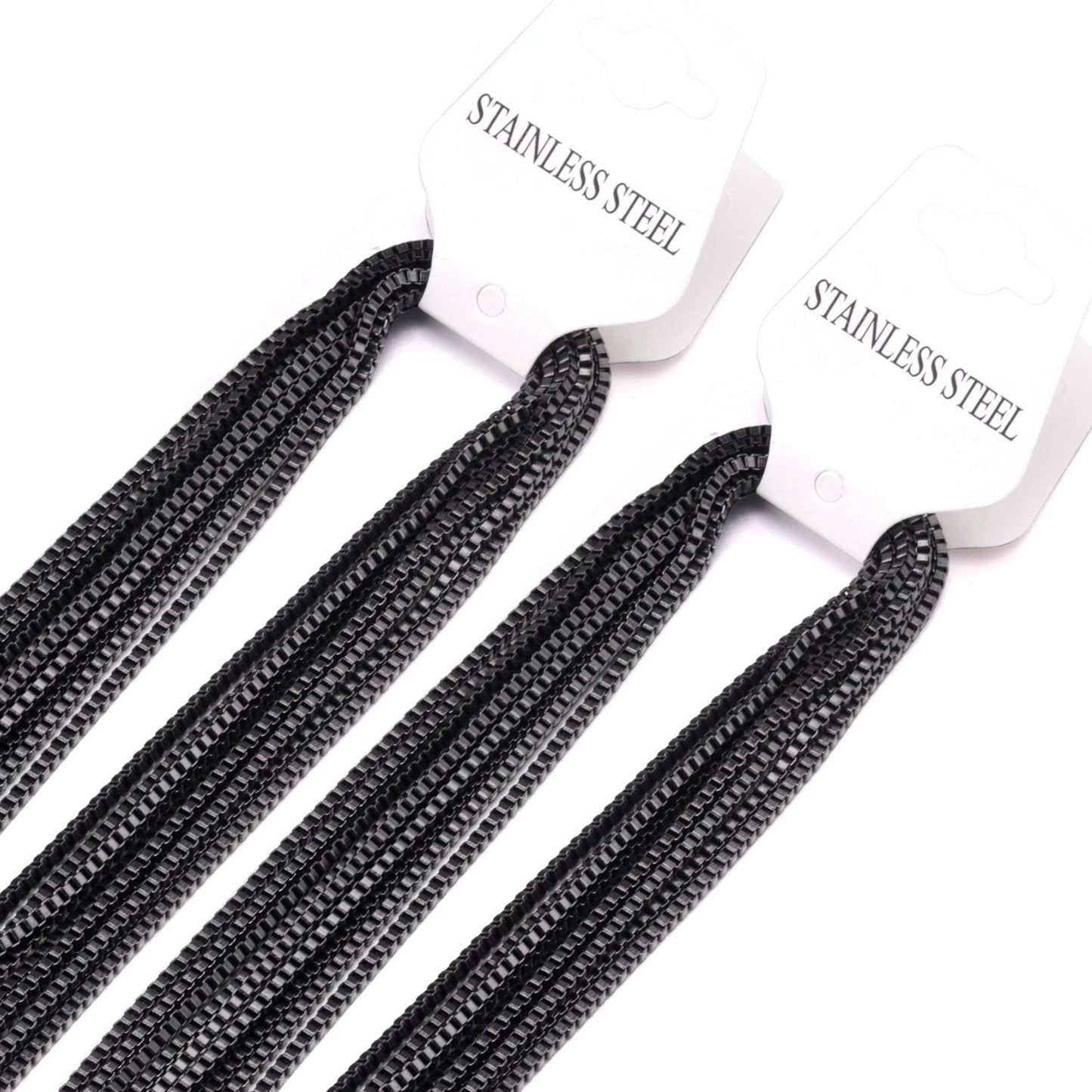 ASON Stainless Steel Chains Wholesale 10Pcs/lots Gold Black Rose Silver Color Width Long Chains Necklace DIY Jewelry Box Chains